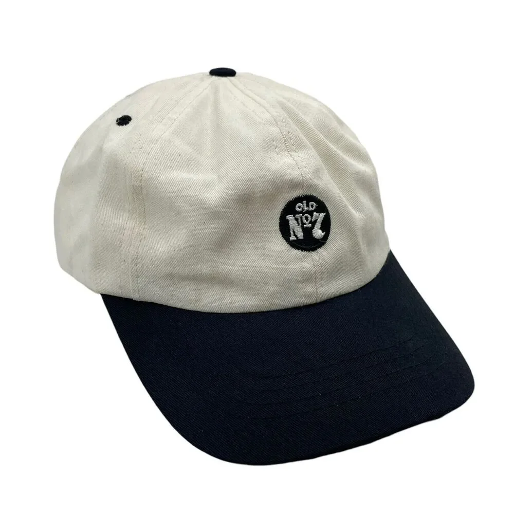 Jack Daniels Old No. 7 Hat White with Black Brim Adjustable